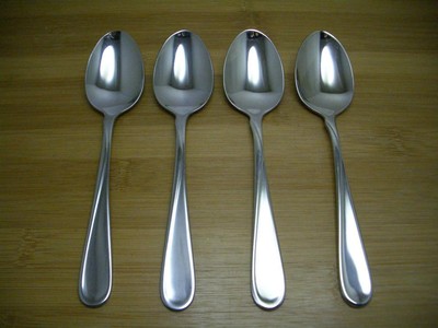Oneida FLIGHT / RELIANCE Set of 4 Glossy Soup Spoons USA Stainless Flatware