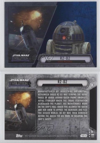 2016 Topps Star Wars Evolution Blue Lightsaber R2-D2 Naboo Mechanic #75 fm0 - Picture 3 of 3