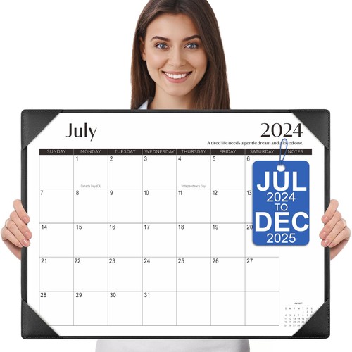 Large Desk Calendar 2024-2025 Desktop Mat Simplified 22 x 17 Desktop Pad Calend