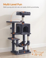 Cozy Multi Level Cat Tree Tower with Hammock Perch Condo Scratching Posts