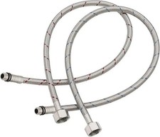 24" Length Faucet Supply Lines 3/8" Comp X M10 Male Connector Line Braided Stain