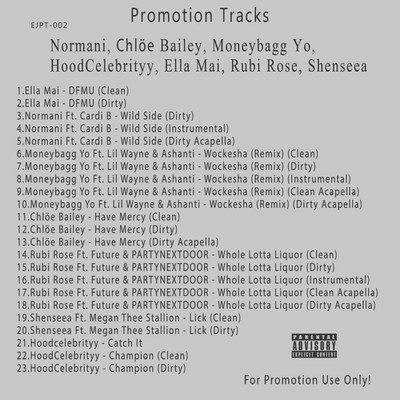 R&B, Rap.. White CD. Normani, Chlöe Bailey, Moneybagg Yo, Rubi Rose, Shenseea