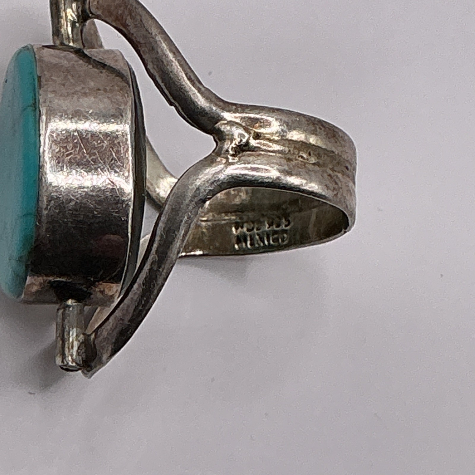 Reversible flip 950 Silver Adjustable Ring Oyster… - image 5