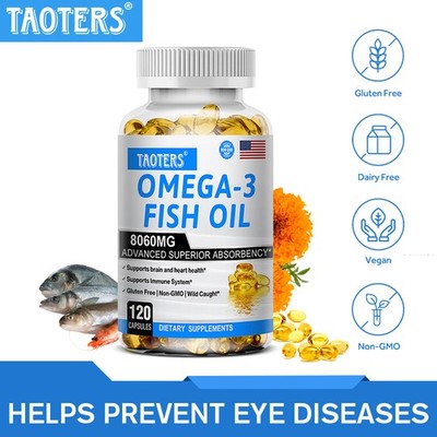 Omega 3 Fish Oil Triple Strength, Immune Heart Joint Support 8060 mg EPA & DHA