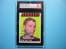 1965/66 TOPPS NHL HOCKEY CARD #23 ROD SEILING EX KSA A AUTHENTIC AUTO AUTOGRAPH