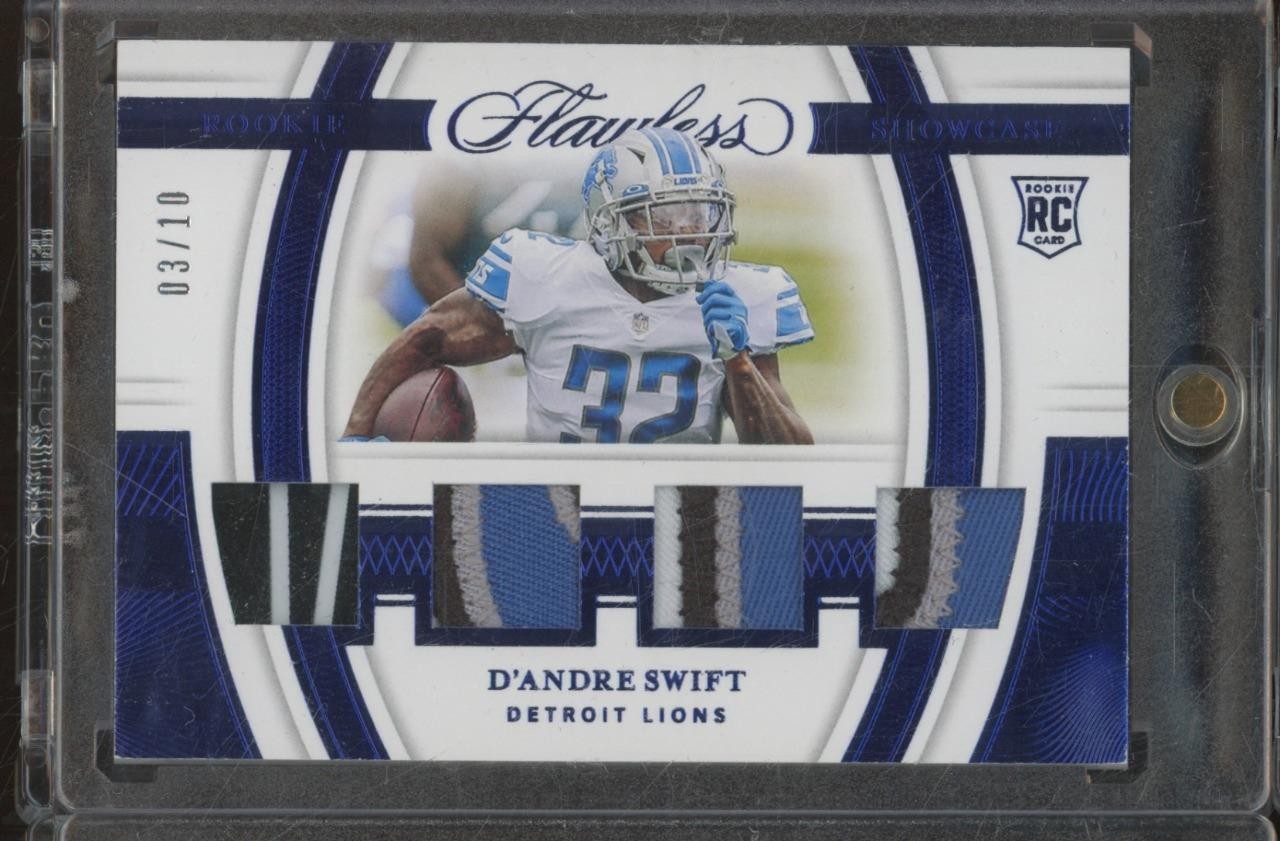 D'Andre Swift Panini Flawless Rookie Showcase Memorabilia #RS7 Sapphire