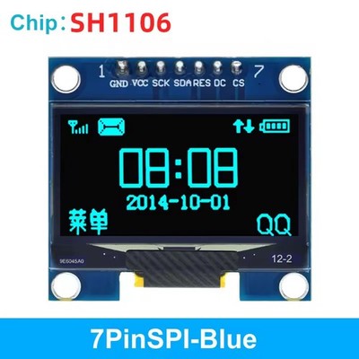 1.3'' SPI 128X64 LED OLED LCD Display Module Arduino Blue Color SSH1106 US