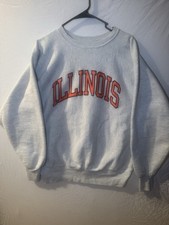 Vintage Champion Made In USA Reverse Weave Illinois SZ XL Sweatshirt Crewneck