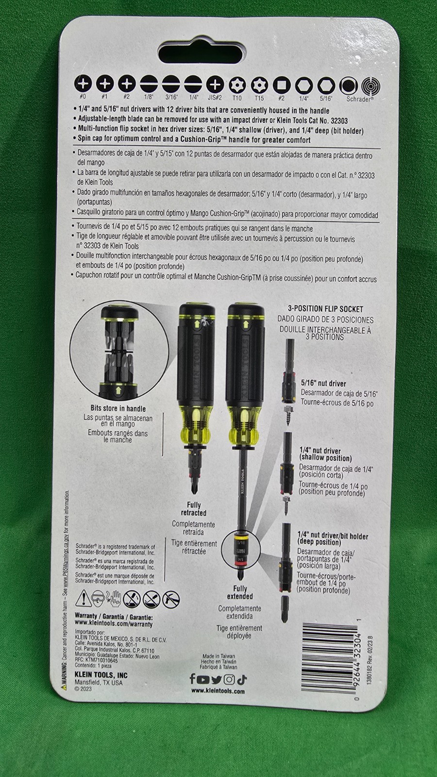 Klein Tools 32304 Screwdriver 14-in-1 Adjustable Screwdriver NEW (D3)