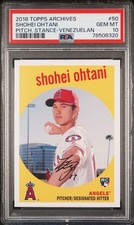 2018 Shohei Ohtani Topps Archives Pitching Stance Venezuelan Rookie RC PSA 10