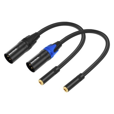 2-Pack 3.5mm to XLR,Balanced 3.5mm 1/8 inch Female Stereo TRS Mini Jack to 3-...