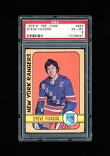 1972 OPC 254 STEVE VICKERS ROOKIE CARD PSA 6 EX-MINT RANGERS SERIES 3