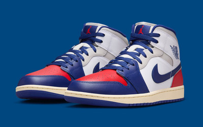 New Men Nike Jordan 1 Mid SZ 13 White/University Red/Neutral Grey DQ8426-102