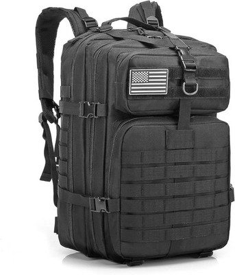 40L Tactical Military Backpack 3 Day Assault Pack Large Black MOLLE Bag Rucksack