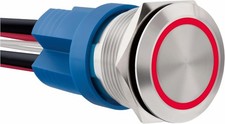 LED Latching Stainless Steel Push Button Switch 12 24V DC 20A 1NO On Off Wire