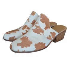 Crown Vintage Galiena Mule Cow Print Calf Hair Women's Size 10 Western Cowgirl