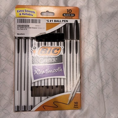 BiC Cristal Xtra Smooth Ball Pen, Medium, Black 68271, 10 Ct - 1 Pack