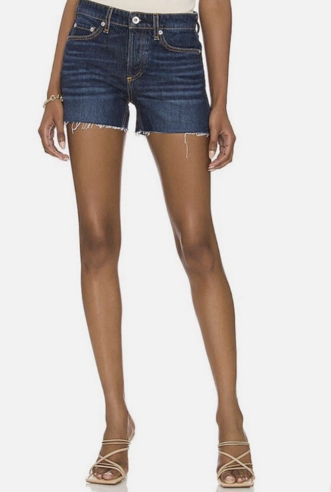 Rag and Bone Cambria Women's Dre Low Rise Shorts Blue Denim, Size 29 nwt