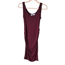 Robert Rodriguez ruched bodycon tank dress burgundy Size Small