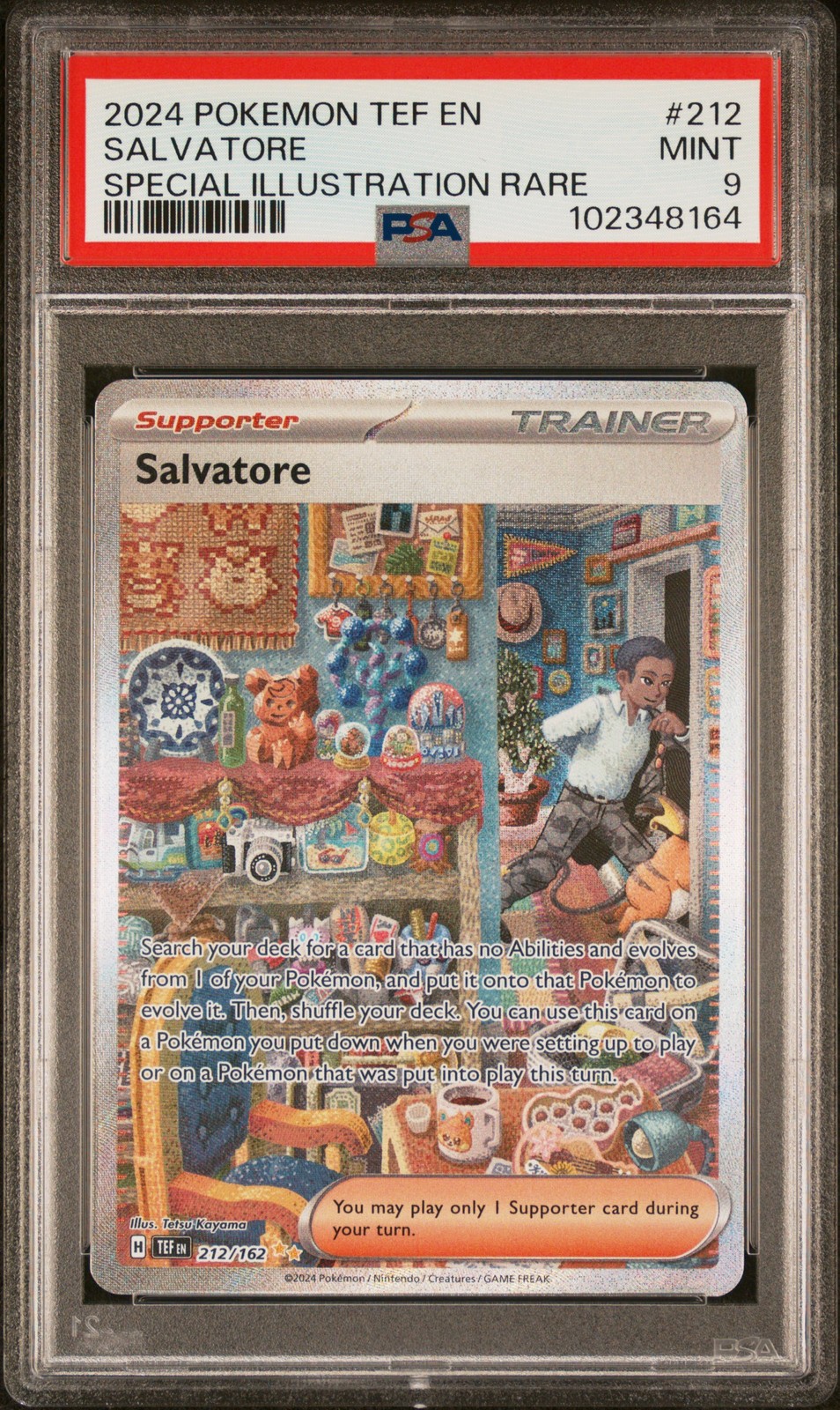 2024 POKEMON TEF EN-TEMPORAL FORCES SPECIAL ILLUSTRATION RARE SALVATORE PSA 9
