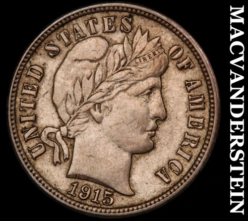 1915-S Barber Dime - Scarce  Almost Uncirculated+  Semi-key  Better Date  #G9585