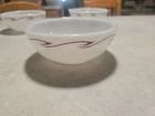 Vintage Pyrex Double Tough - Soup - Cereal Bowls Milk Glass W/Burgundy  Qty-4