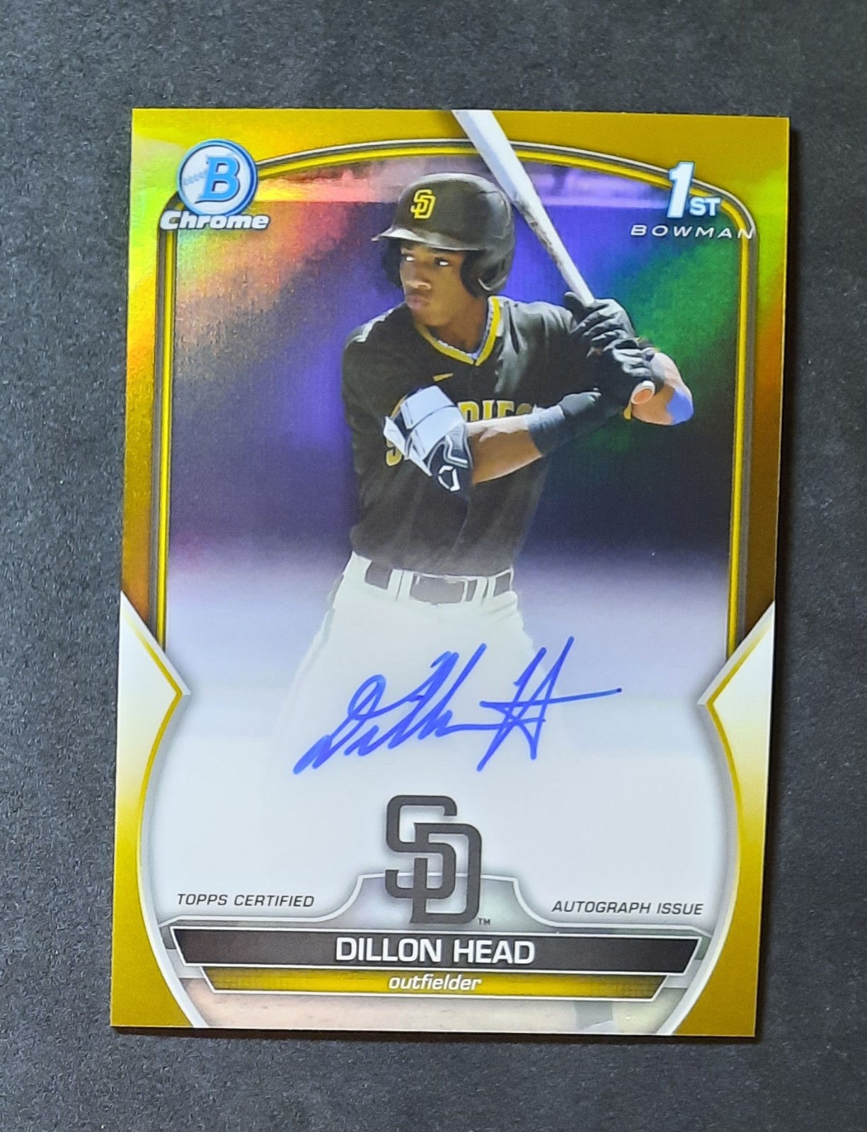 Dillon Head 2023 1st Bowman Chrome Autograph Auto Gold Refractor /50 Marlins