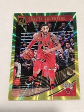 2018-19 Panini Donruss Denzel Valentine #78 Green Yellow Lazer Parallel Bulls