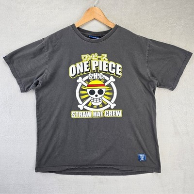 DExtreme One Piece Shirt Mens XL Gray Luffy Straw Hat Jolly Roger Y2K Vtg  