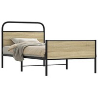 Bettgestell Ohne Matratze 90X200 Cm Sonoma-Eiche Holzwerkstoff