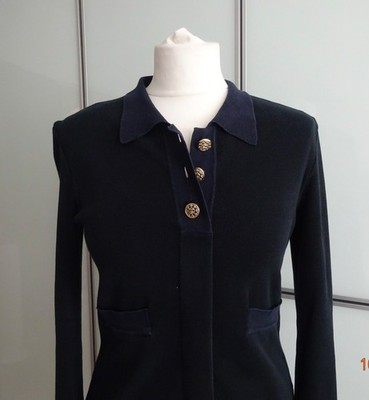 CHANEL Polo-Style Top blau Gr. 40