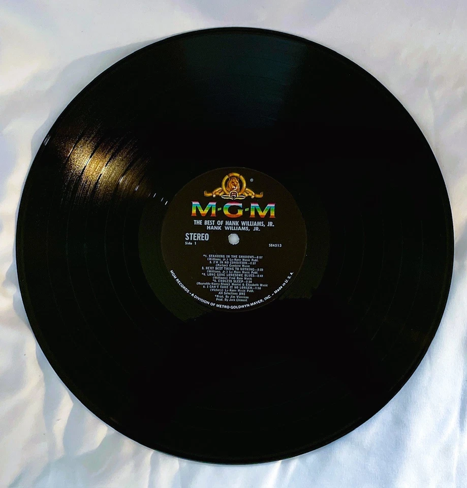 Hank Williams Jr. "The Best of   (1967 MGM Vinyl LP SE-4513) Excellent Condition - Image 3 of 4
