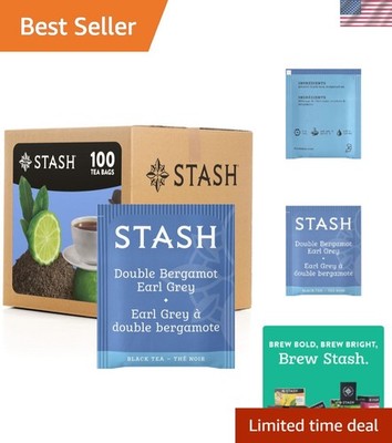 Double Bergamot Earl Grey Tea - 100 Bags for Refreshing Hot or Iced Sips