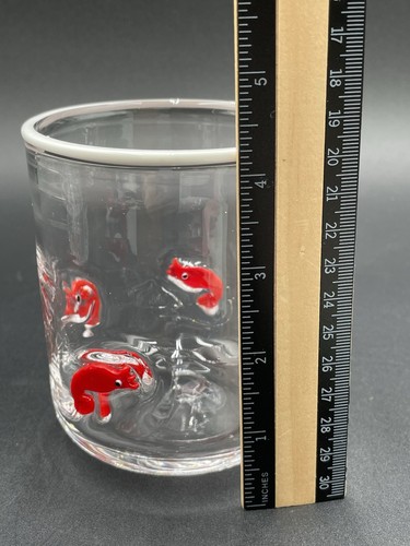 Anthropologie Icon Juice Glass Shrimp Clear Red 17 Oz Hand Blown New - Picture 3 of 8