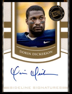 2010 Press Pass PE #SS-DD Dorin Dickerson Sideline Signatures Gold Auto