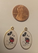 Vintage Mickey Mouse Pendant 27mm Walt Disney Productions lot of 2