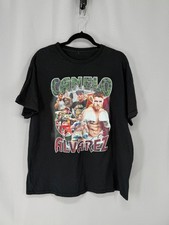 Canelo Alvarez Shirt Mens Large Black Boxing Collage Graphic Tee Sports Fan