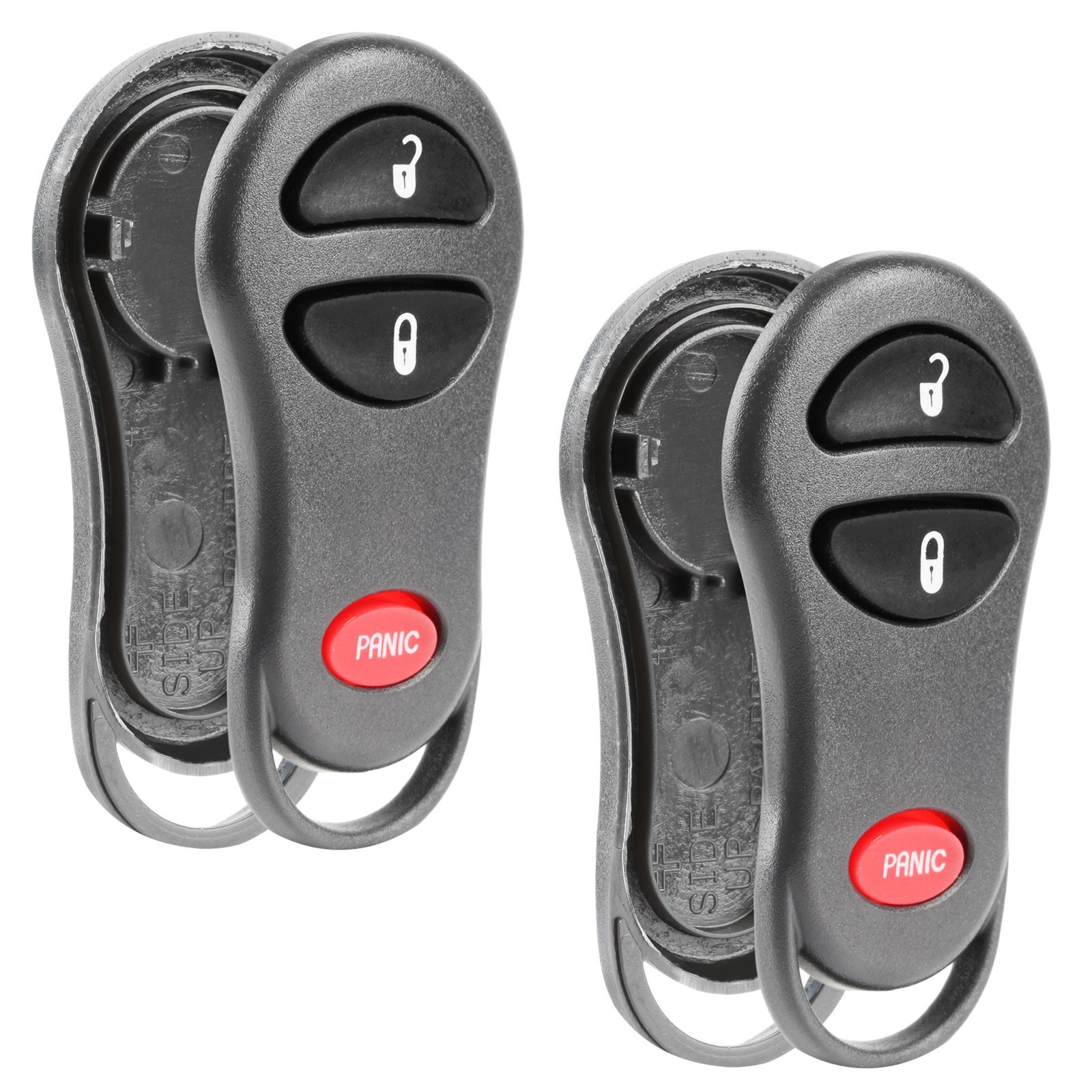 2 Remote Shell Case Pad Replacement No Electronics for Jeep Grey Case (56036860)