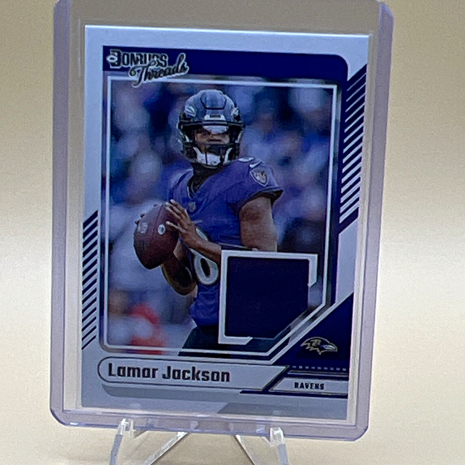 PANINI DONRUSS 2024 LAMAR JACKSON DONRUSS THREADS MEM #DTH-LJA RAVENS