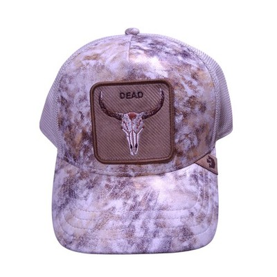 Goorin Bros The Farm Limited Edition Dust Storm Dead Skull Trucker Hat Beige Tan