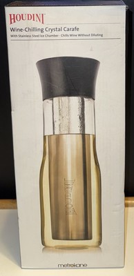 Metrokane Houdini Crystal Stainless Steel Wine Chilling Carafe 750 ml #2520