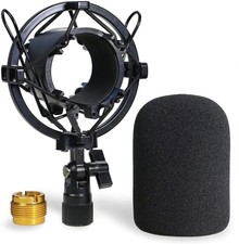 AT2020 Shock Mount with Pop Filter - Foam Windscreen with Microphone Shockmou...