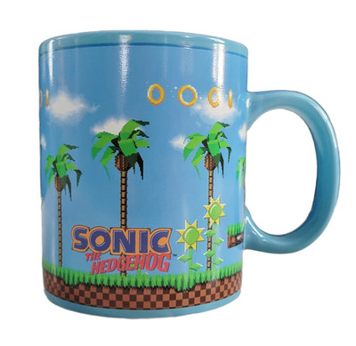 Just Funky Sonic the Hedgehog Green Hill Zone Retro 16-Bit Collectible 16oz Mug
