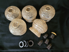 5  Glas Lampenschirme  für 70er Jahre Hängelampe, Ersatzglas