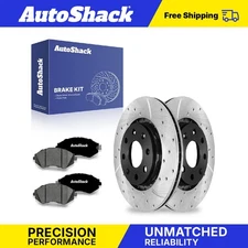 Front Drilled Slotted Brake Rotors Premium Ceramic Pads for Chevy Spark