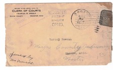 1917 Wooster Ohio Cover to Shreve Officially Sealed Forwarded Back to Wooster