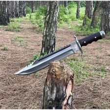 Custom Handmade Carbon Steel Blade Rambo Bowie Knife - Hunting Knife Camping