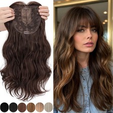 18" Free Part Women Topper Real As Human Hair Top Toupee Piece Clip in Hairpiece