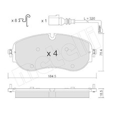 Bremsbelagsatz Scheibenbremse Metelli 22-1320-0 für Audi Skoda VW Vorderachse