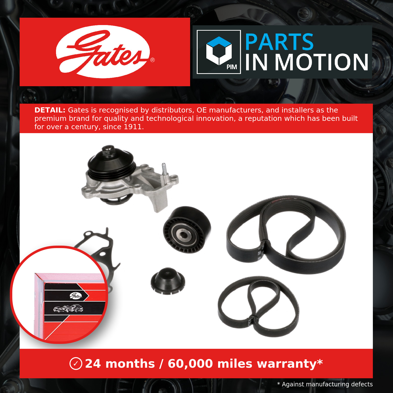 Water Pump & Aux Belt Kit fits CITROEN C3 AIRCROSS Mk2 1.2 2017 on Drive Gates - Image 24